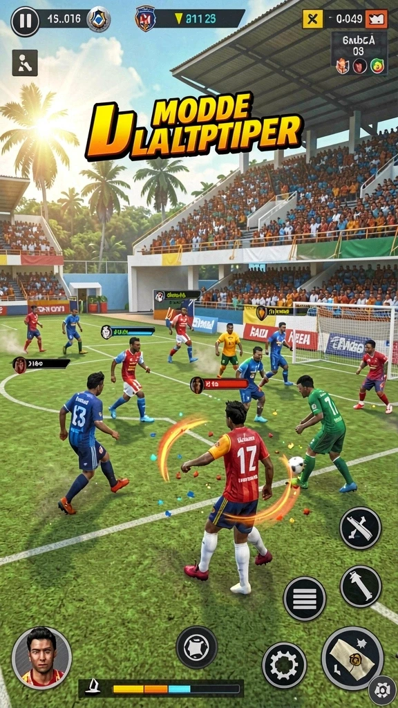 Gambaran karakter utama dalam aksi seru.