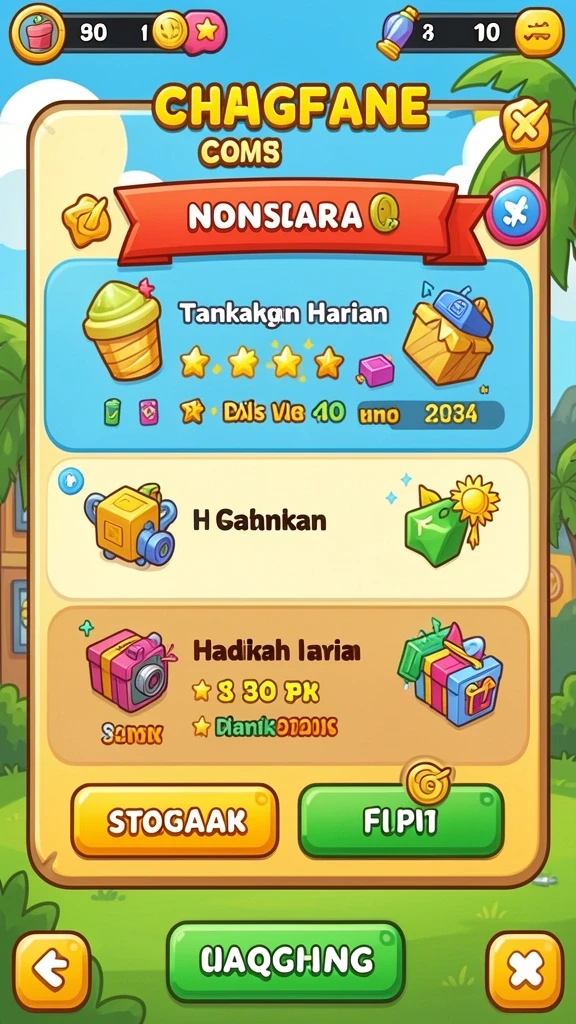 Tampilan grafis yang menarik dan penuh warna.