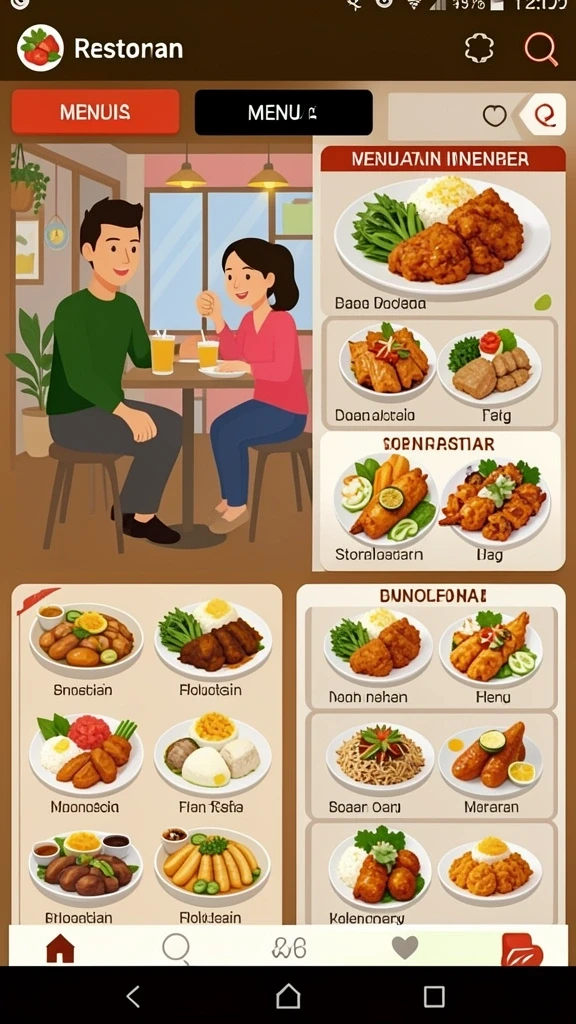 Tampilan antarmuka NUSABET yang menarik dan mudah digunakan.